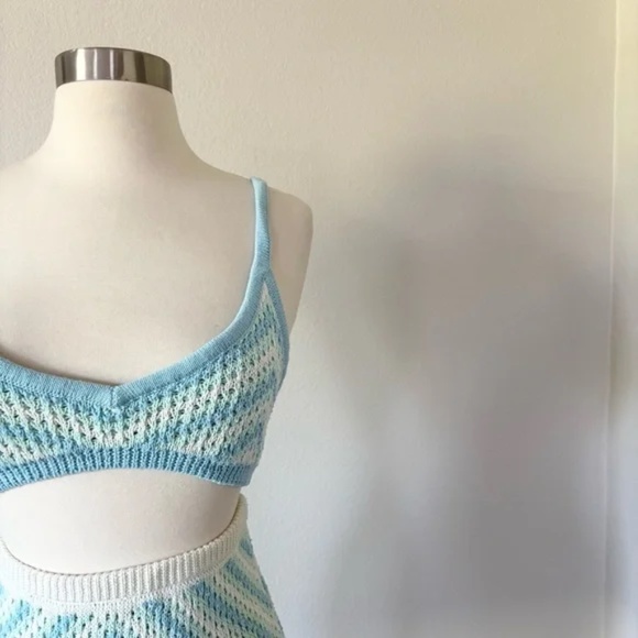 For Love And Lemons Corinna Knit Bralette Skirt Set Small - Picture 5 of 9